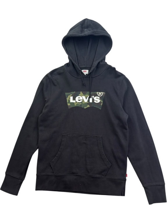 LEVIS HOODIE STREETWEAR BLACK UNISEX PRE OWNED XS