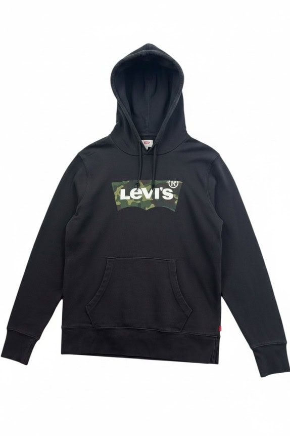 LEVIS HOODIE STREETWEAR NERO UNISEX PRE OWNED XS