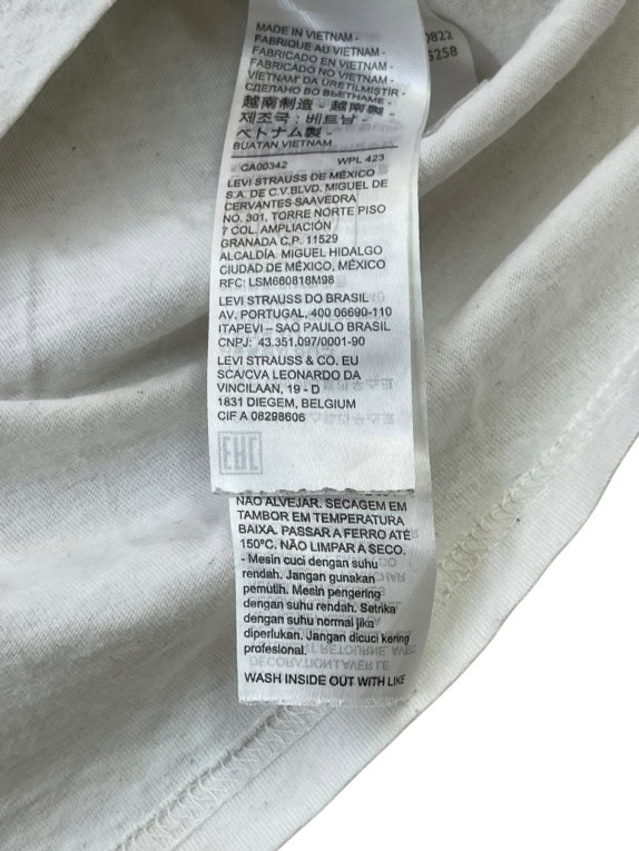 LEVIS ΚΟΝΤΟΜΑΝΙΚΗ ΜΠΛΟΥΖΑ MINIMAL ΥΠΟΛΕΥΚΟ ΑΝΤΡΙΚΟ PRE OWNED L