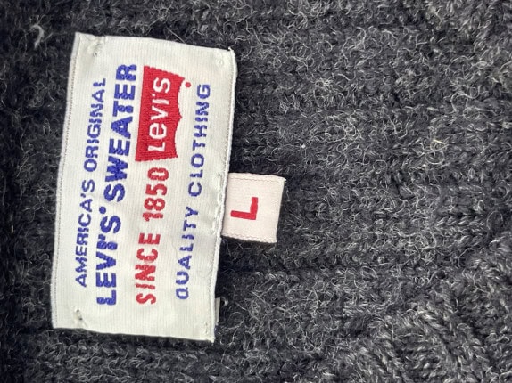 1990S LEVIS MAGLIONE IN MAGLIA SCOLLO A V MINIMAL CHARCOAL UNISEX PRE OWNED L