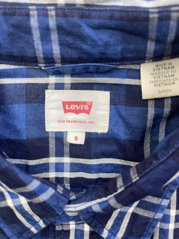 LEVI'S ΠΟΥΚΑΜΙΣΟ CASUAL ΚΑΡΟ ΜΠΛΕ ΑΝΔΡΙΚΟ S