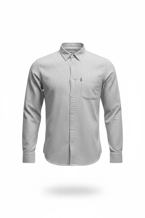 LEVI'S SHIRT STANDARD FIT STRIPED WHITE-BLUE MEN'S L