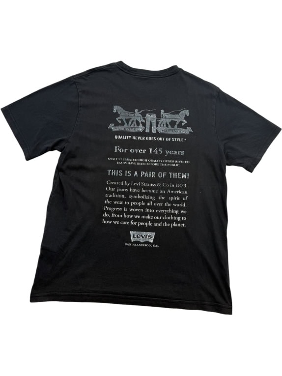 LEVI'S T-SHIRT CASUAL ΜΕ ΛΟΓΟΤΥΠΟ ΔΥΟ ΙΠΠΩΝ ΜΑΥΡΟ ΑΝΔΡΙΚΟ SMALL