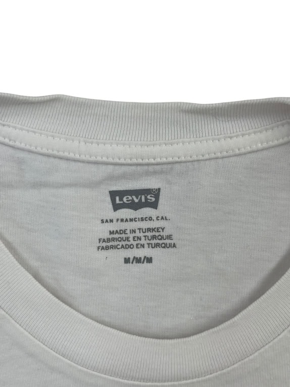 LEVI\'S T-SHIRT CASUAL CON STAMPA LOGO NEON BIANCO DA UOMO MEDIUM