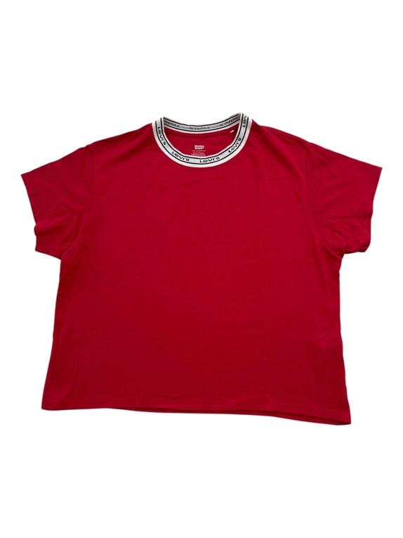 LEVI'S T-SHIRT CROP TOP LOGO NECKLINE ΚΟΚΚΙΝΟ ΓΥΝΑΙΚΕΙΟ L