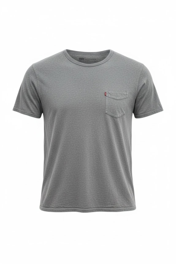 LEVI'S POCKET T-SHIRT CASUAL RED TAB GREY MENS LARGE