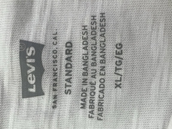 LEVIS POCKET T SHIRT MINIMAL WHITE MEN PRE OWNED XL