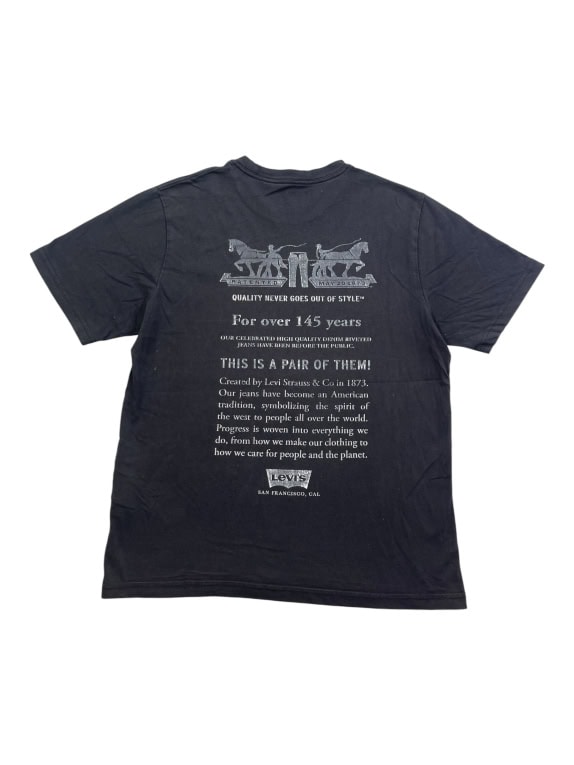 LEVI'S T-SHIRT RELAXED BACK PRINT LOGO BLACK MENS S