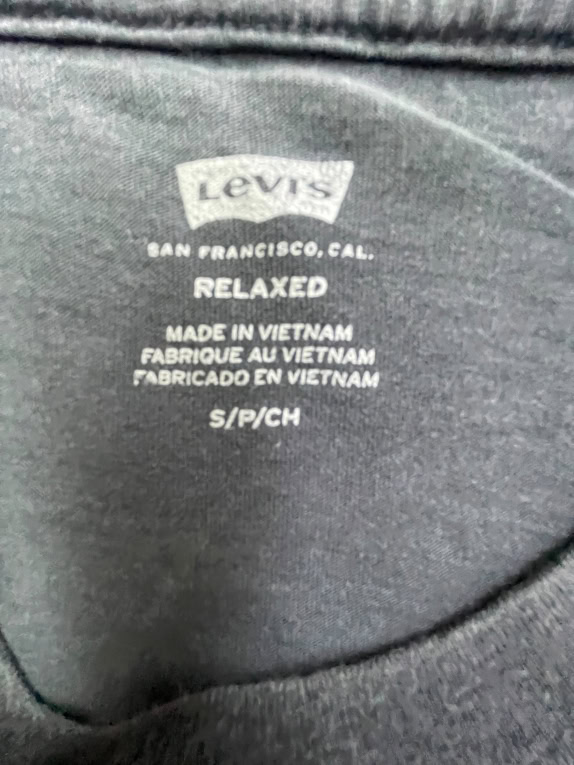 LEVI'S T-SHIRT RELAXED BACK PRINT LOGO BLACK MENS S