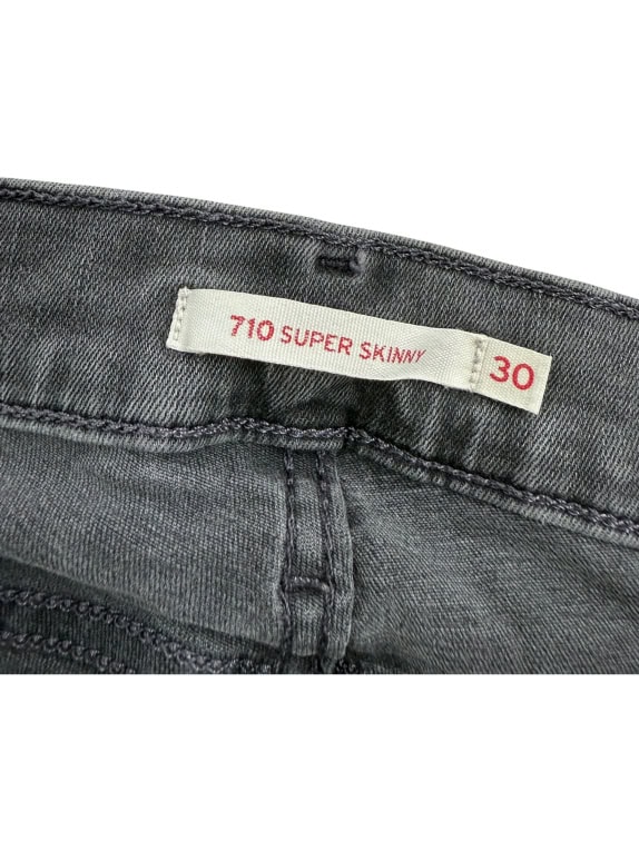 LEVI’S 710 SUPER SKINNY Τζιν Παντελόνι CASUAL Λογότυπο Γκρι/Ανθρακί Γυναικείο XS (W30)