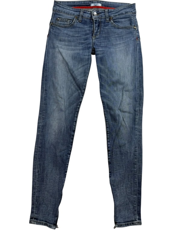LIU JO Jeans Τζιν Παντελόνι VINTAGE Λογότυπο Μπλε Γυναικείο XS