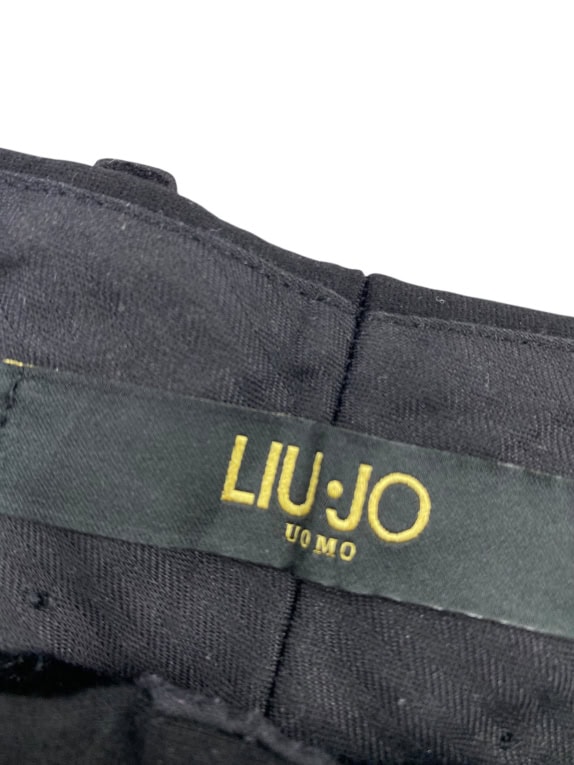 LIU JO UOMO Υφασμάτινο Παντελόνι Smart Casual Logo Μαύρο Ανδρικό XL