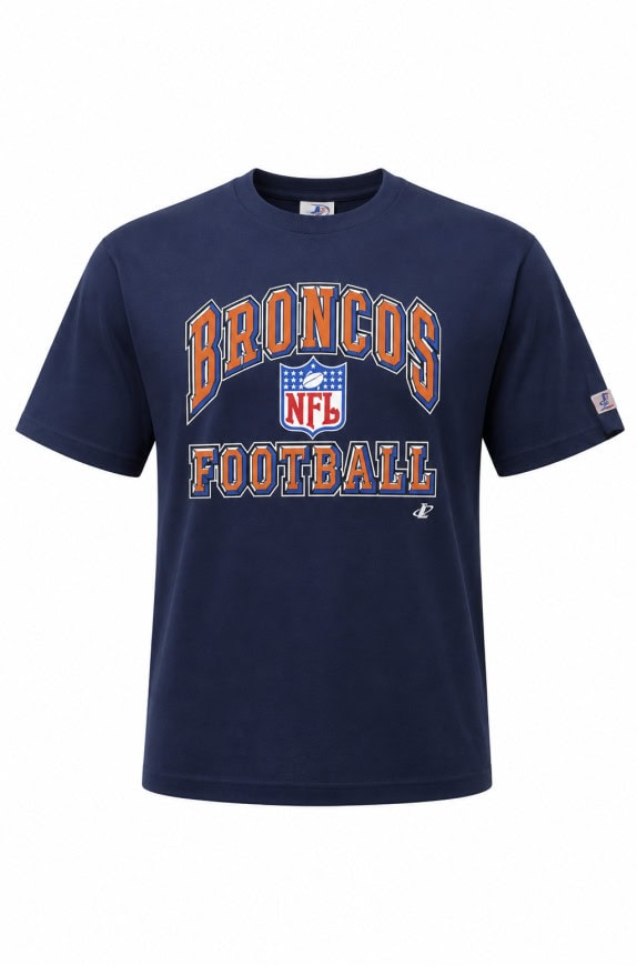 LOGOMAN FOOTBALL TEE ATHLETIC NAVY MEN PRE OWNED XL
