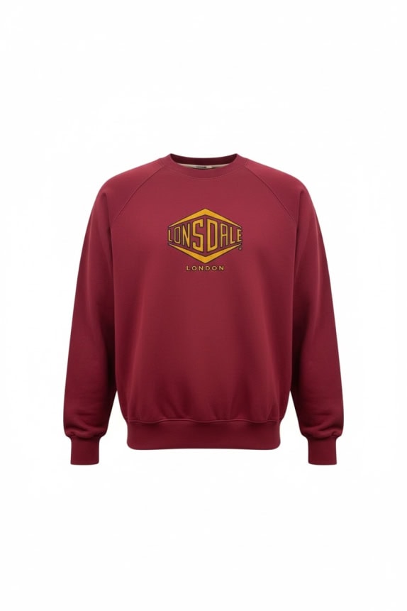 LONSDALE Sweatshirt Vintage Logo Bordeaux Men’s M