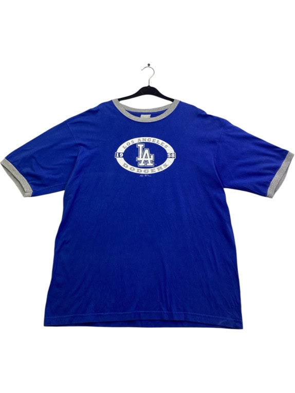 LOS ANGELES DODGERS GRAPHIC TEE ATHLETIC BLUE MEN PRE OWNED XL