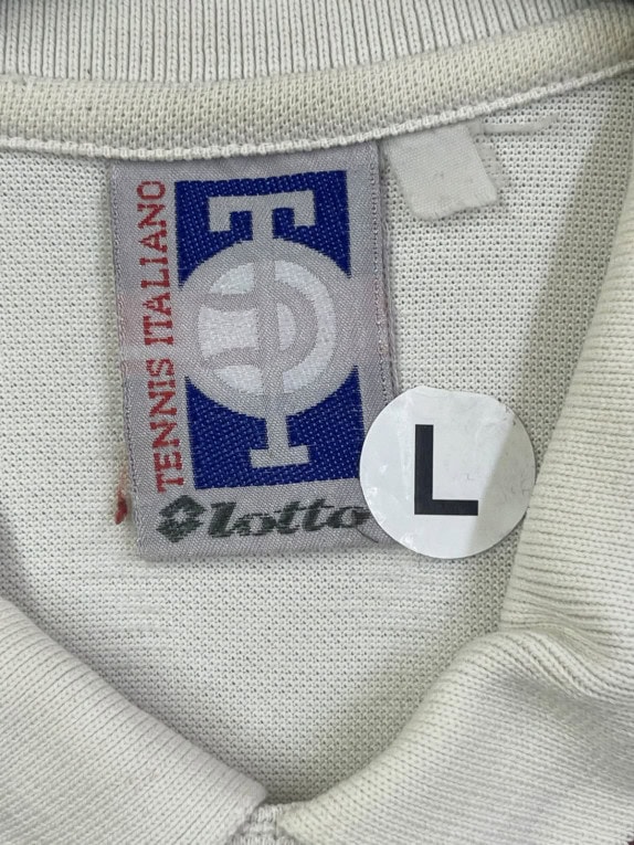 LOTTO POLO ΜΠΛΟΥΖΑ RETRO SPORTSWEAR OFF WHITE ΑΝΤΡΙΚΟ PRE OWNED L