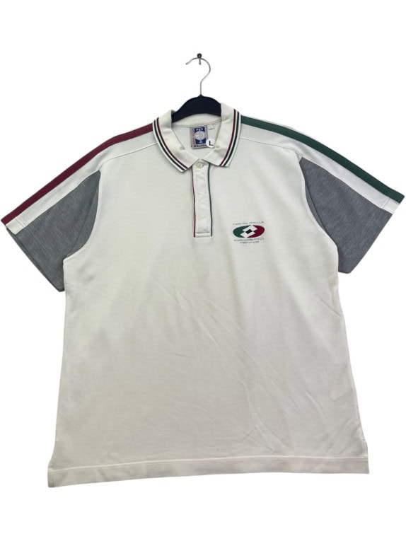 LOTTO POLO ΜΠΛΟΥΖΑ RETRO SPORTSWEAR OFF WHITE ΑΝΤΡΙΚΟ PRE OWNED L