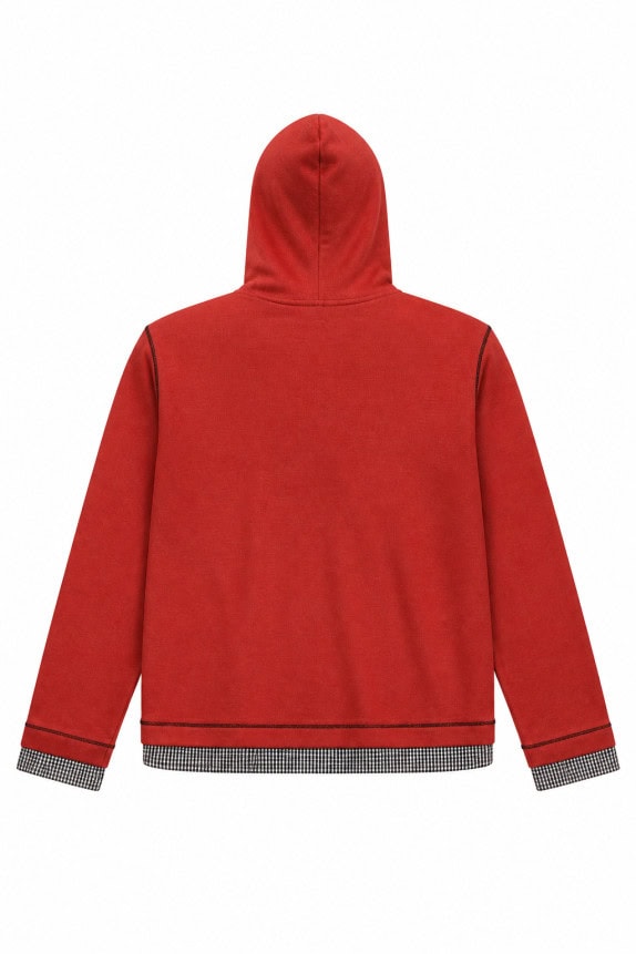 Y2K LOTTO ZIP HOODIE RETRO RED MEN PRE OWNED S