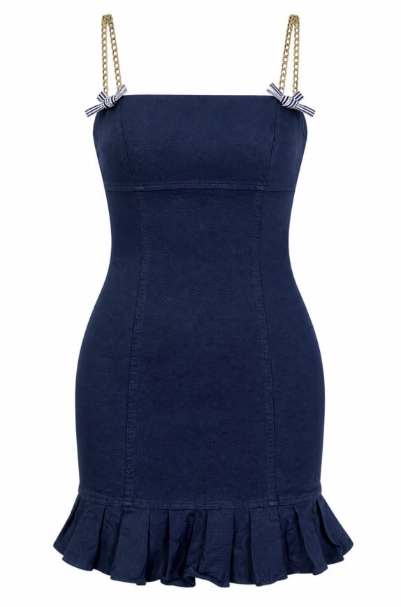 LUISA SPAGNOLI DRESS MINIMAL NAVY WOMEN PRE OWNED