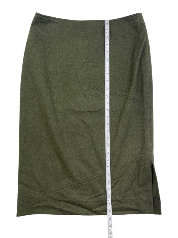 Luisa Spagnoli Khaki Wool Midi Skirt Women’s Size M