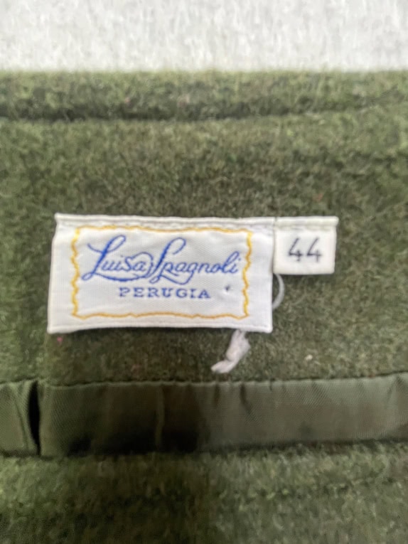Luisa Spagnoli Khaki Wool Midi Skirt Women’s Size M