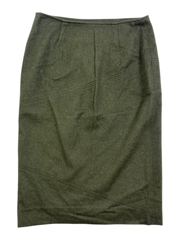 Luisa Spagnoli Khaki Wool Midi Skirt Women’s Size M