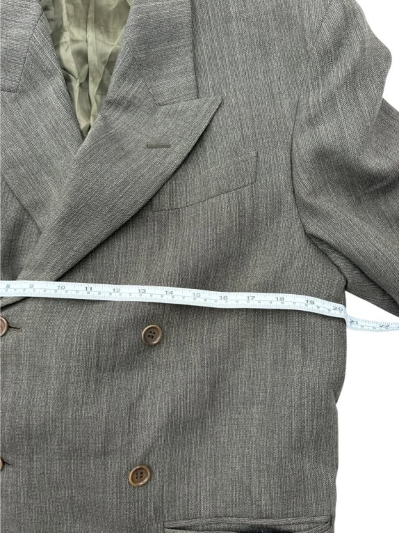 MADE IN ITALY Vintage Σακάκι Double Breasted Μελανζέ Γκρι/Καφέ Ανδρικό M/L