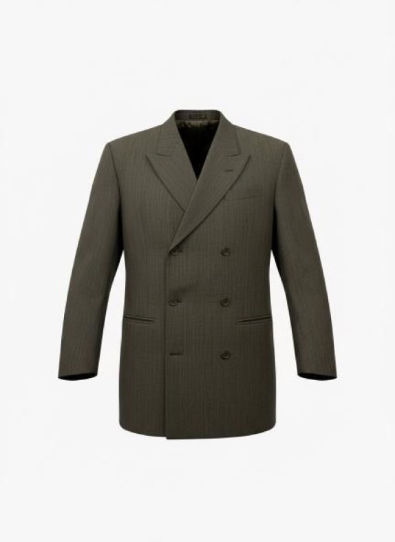 MADE IN ITALY Vintage Double Breasted Blazer Melange Grey/Brown Men's M/L