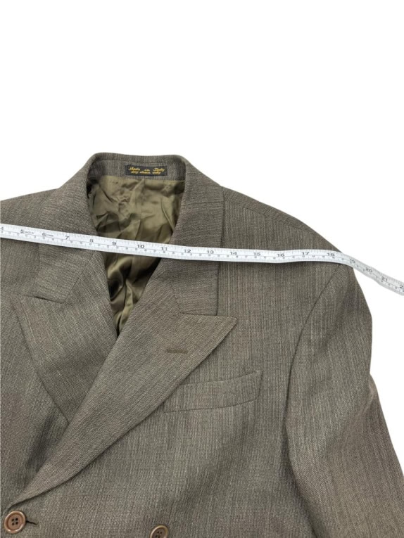 MADE IN ITALY Vintage Σακάκι Double Breasted Μελανζέ Γκρι/Καφέ Ανδρικό M/L