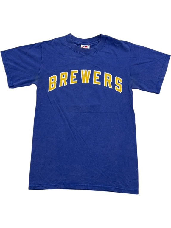 Majestic Brewers T-Shirt Big Logo Blue UNISEX S