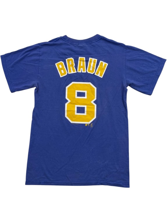 Majestic Brewers T-Shirt Big Logo Blue UNISEX S
