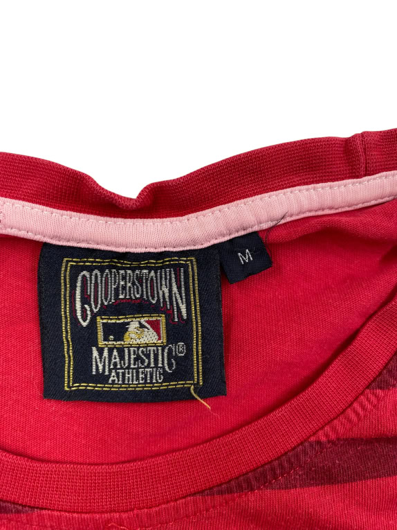 MAJESTIC COOPERSTOWN MLB NEW YORK YANKEES T-SHIRT ALL-OVER PRINT ΚΟΚΚΙΝΟ ΓΥΝΑΙΚΕΙΟ M