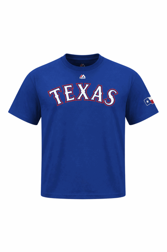 MAJESTIC T SHIRT GRAPHIC TEXAS BLUE UOMO PRE OWNED XL