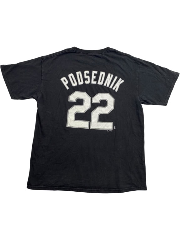 MAJESTIC T-shirt CHICAGO WHITE SOX Λογότυπο Μαύρο UNISEX L pre-owned