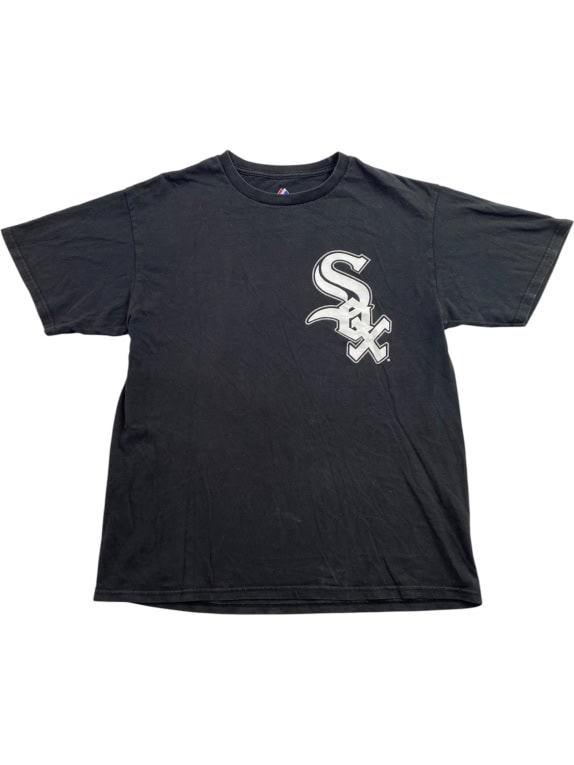 MAJESTIC T-shirt CHICAGO WHITE SOX Λογότυπο Μαύρο UNISEX L pre-owned