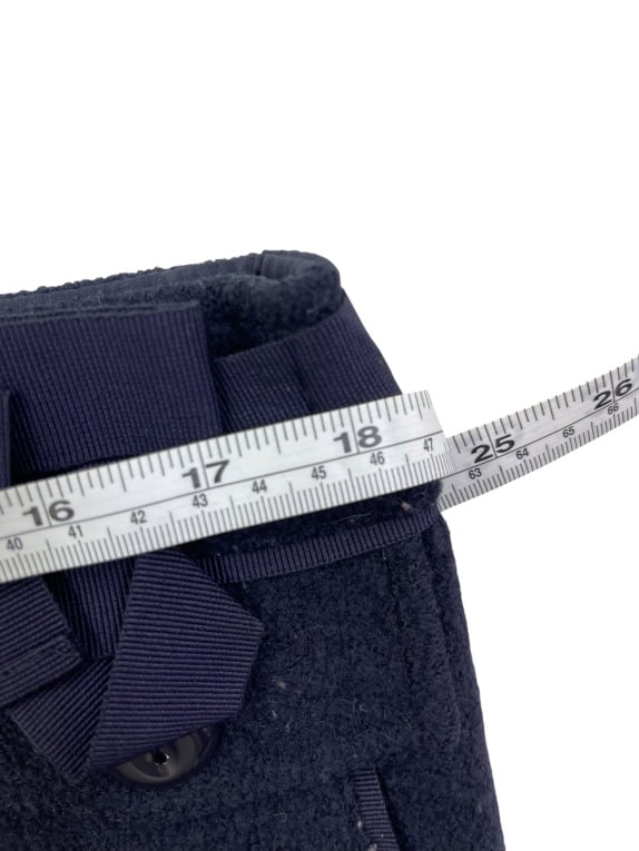Marella Sport Μάλλινη Φούστα Μπλε με Κουμπιά & Φιόγκο Γυναικεία XL