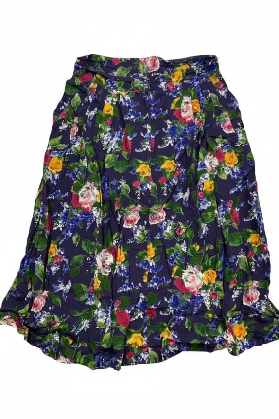MARIELLA BURANI SKIRT VINTAGE FLORAL PURPLE WOMEN M-L