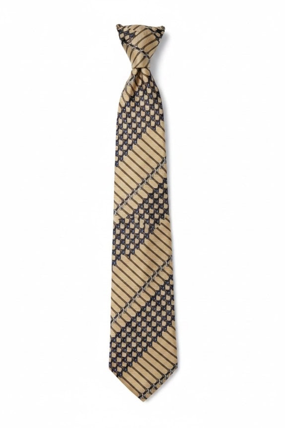 MARIO VALENTINO NECKTIE RETRO BEIGE MENS PRE OWNED