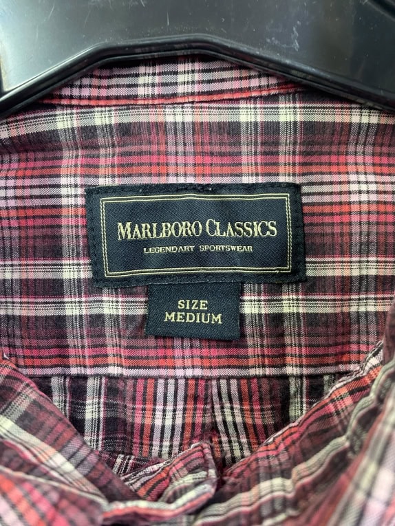 MARLBORO CLASSICS ΠΟΥΚΑΜΙΣΟ VINTAGE ΚΑΡΟ ΜΠΟΡΝΤΟ / ΚΟΚΚΙΝΟ ΑΝΔΡΙΚΟ M