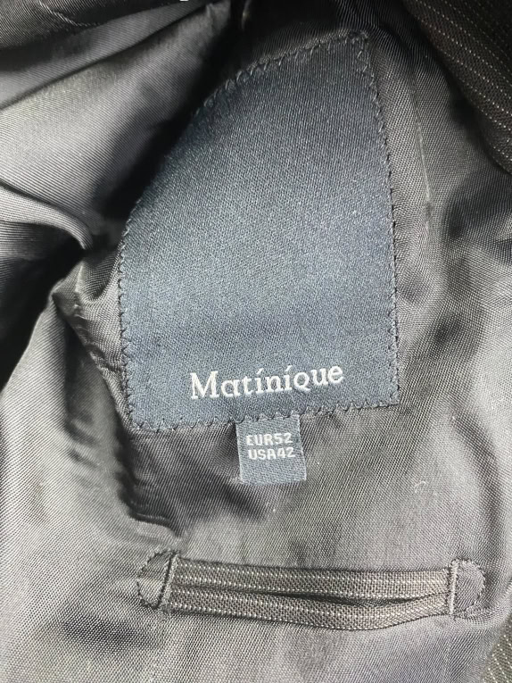 Martinique Σακάκι Κοστουμιού Ριγέ Γκρι Ανδρικό L