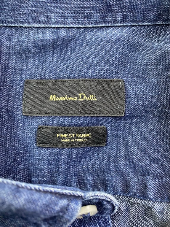 MASSIMO DUTTI ΠΟΥΚΑΜΙΣΟ DENIM VINTAGE STYLE ΜΠΛΕ ΑΝΔΡΙΚΟ L