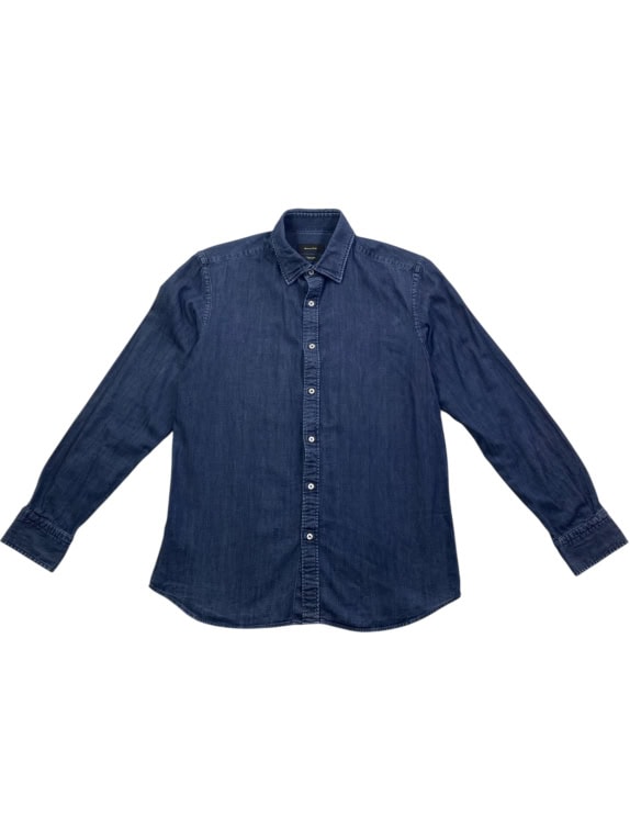 MASSIMO DUTTI ΠΟΥΚΑΜΙΣΟ DENIM VINTAGE STYLE ΜΠΛΕ ΑΝΔΡΙΚΟ L