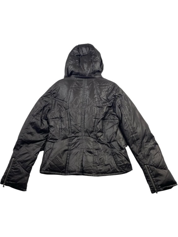 Massimo Rebecchi Μπουφάν Puffer Vintage Με Γούνα Μαύρο Γυναικείο 46 (S)