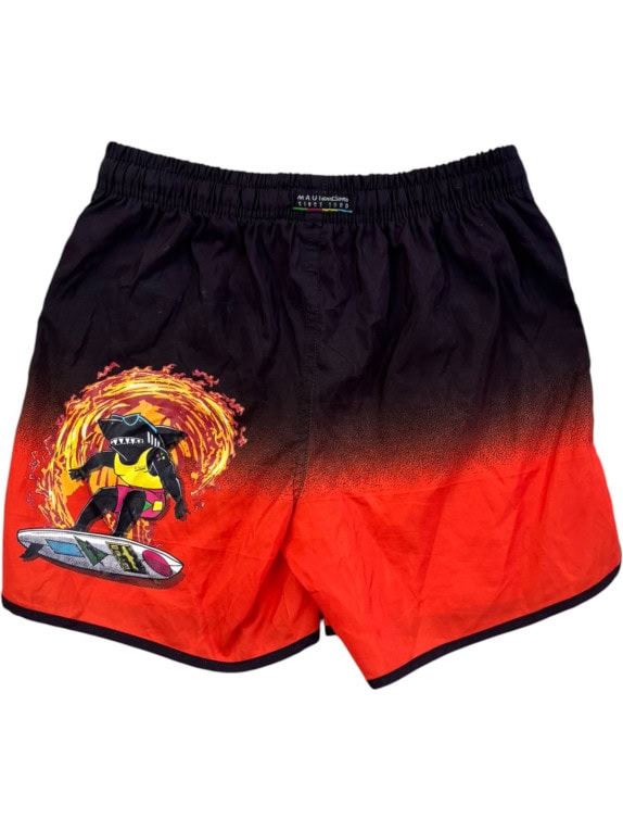 MAUI AND SONS SWIM SHORTS GRAPHIC BLACK ORANGE ΑΝΤΡΙΚΟ PRE OWNED XS