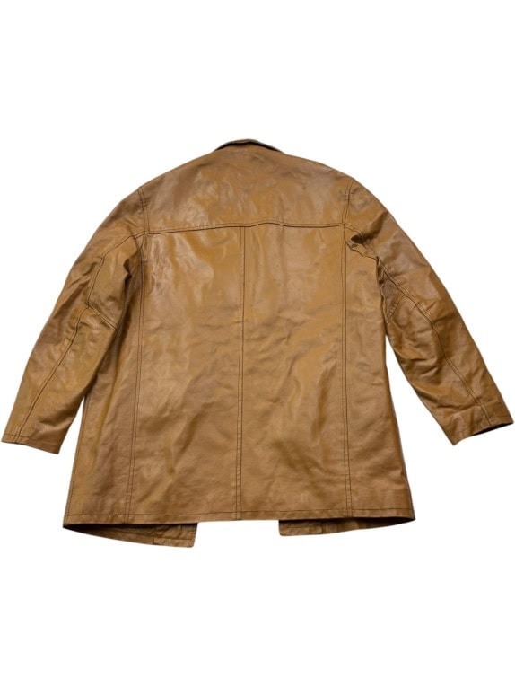 MAURIZIO TROIANO CAPPOTTO IN PELLE CLASSICO CAMMELLO UOMO PRE OWNED M