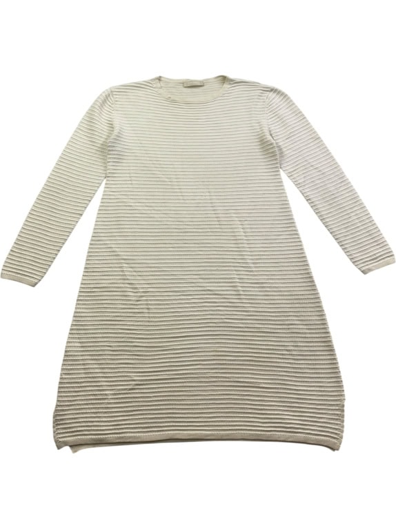 MAX MARA KNITTED MIDI DRESS ECRU WOMEN L
