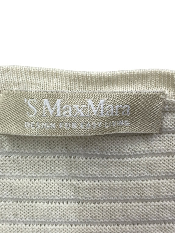MAX MARA KNITTED MIDI DRESS ECRU WOMEN L