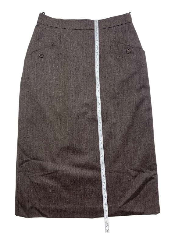 Max Mara Καφέ Μάλλινη Pencil Φούστα Γυναικεία M