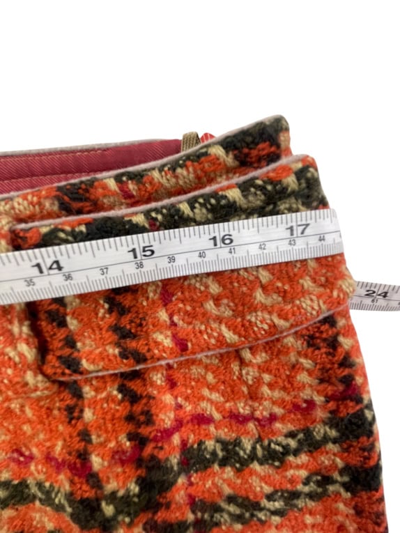 Max Mara Orange Plaid Wool Skirt Women’s Size L