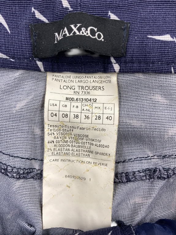 MAX&CO PANTALONI CASUAL LOGO BLU DONNA 38